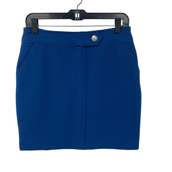 Banana Republic Factory Jacquard Knit Straight Fit Mini Skirt Blue Womens 6 - Picture 1 of 5